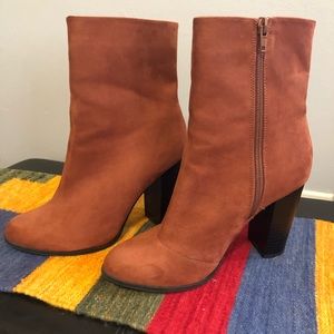 Brick color high heel boots- 7